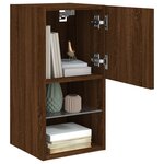 vidaXL Meuble TV avec lumières LED chêne marron 30 5x30x60 cm
