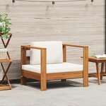 vidaXL Chaise de jardin avec coussin Crème Bois d'acacia solide