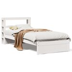 vidaXL Cadre de lit avec tête de lit sans matelas blanc 90x190 cm