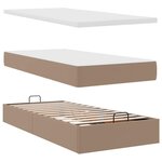 VidaXL Lit ottoman et matelas cappuccino 80x200 cm similicuir