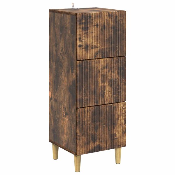 vidaXL Armoire à tiroirs Chêne fumé 33 x 34 5 x 90 cm