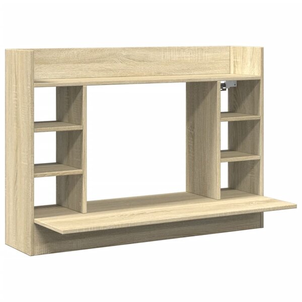 vidaXL Bureau mural chêne sonoma 105x48x75 cm bois d'ingénierie
