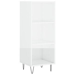 vidaXL Buffet blanc brillant 34 5x32 5x90 cm bois d'ingénierie