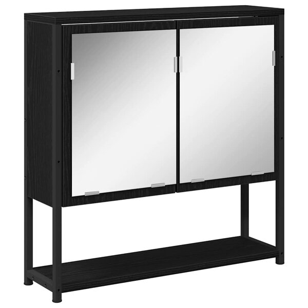 vidaXL Armoire Miroir Chêne noir 60 x 16 x 60 cm Bois d'ingénierie