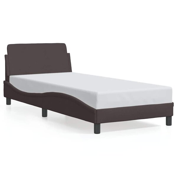 vidaXL Cadre de lit Dover marron foncé 90x200 cm tissu