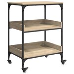 vidaXL Chariot de cuisine Chêne Sonoma 60 x 41 x 80 5 cm