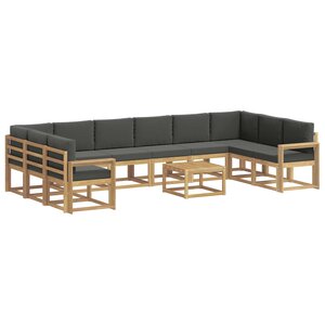 vidaXL Ensemble de canapés d'extérieur 11 pc Blanc et anthracite
