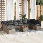 vidaXL Ensemble de canapé de jardin 11 Pièces Gris