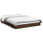 vidaXL Cadre de lit chêne marron 140x200 cm bois d'ingénierie