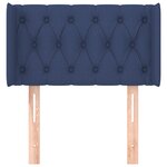 vidaXL Tête de lit avec oreilles Bleu 83x16x78/88 cm Tissu