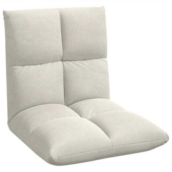 vidaXL Fauteuil de sol ajustable Crème Velours