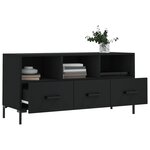 vidaXL Meuble TV noir 102x36x50 cm bois d'ingénierie