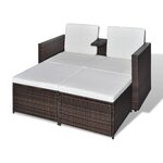 Salon de jardin meuble d'extérieur ensemble de mobilier 4 pièces avec coussins résine tressée marron 02_0016187