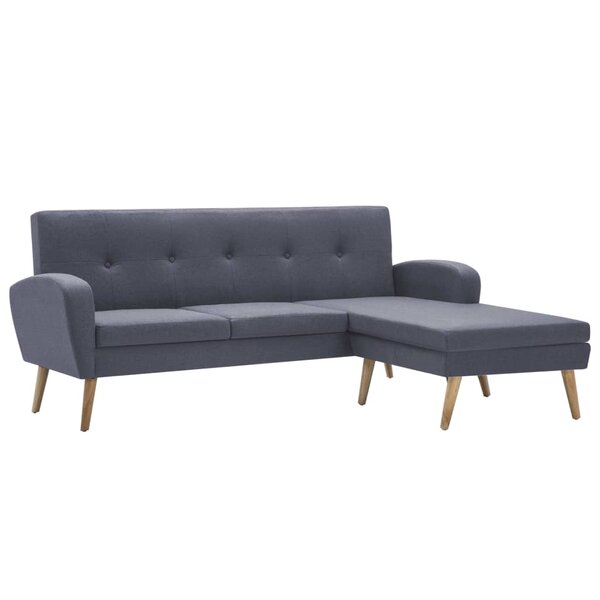 vidaXL Canapé forme de L revêtement en tissu gris clair 186x136x79 cm