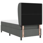 vidaXL Lit à ressorts avec matelas Gris foncé 90 x 200 cm tissu