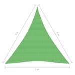 vidaXL Voile d'ombrage 160 g/m² Vert clair 3x4x4 m PEHD