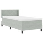 Lit Box Spring vidaXL avec Matelas Gris clair 100x200 cm Velours
