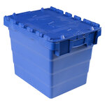 Bac de stockage navette avec couvercle en plastique bleu - 27 litres - viso