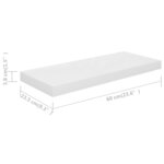 vidaXL Étagère murale flottante 2 Pièces Blanc brillant 60x23 5x3 8cm MDF
