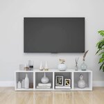 vidaXL Meuble TV Blanc 37x35x37 cm Bois d’ingénierie