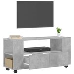 vidaXL Meuble TV gris béton 102x34 5x43 cm bois d'ingénierie