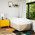 vidaXL Cadre de lit Crème 90 x 200 cm Tissu