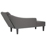 vidaXL Fauteuil long avec accoudoir droit gris foncé tissu