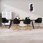 vidaXL Chaises pivotantes à manger lot de 6 Noir Velours