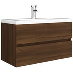 vidaXL Armoire d'évier Chêne marron 80x38 5x45 cm Bois d'ingénierie