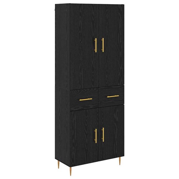 vidaXL Haut Armoire Chêne noir 69 5 x 34 x 180 cm Bois d'ingénierie