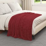 vidaXL Jeté Rouge Bordeaux 150 x 130 cm Toison