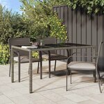 vidaXL Table de jardin pour repas Gris 150 x 90 x 75 cm Poly rotin