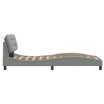 vidaXL Cadre de lit avec lumières LED gris clair 90x200 cm tissu