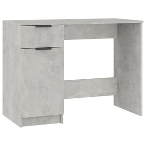 vidaXL Bureau Gris béton 100x50x75 cm Bois d'ingénierie