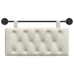 vidaXL Tête de lit suspendue Avec lumière LED Crème Velours
