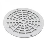 Grille bonde de fond ronde pour piscine - Diam 17,5 cm - Blanc