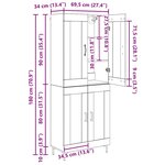 vidaXL Haut Armoire 2 Pièces Chêne noir Bois d'ingénierie