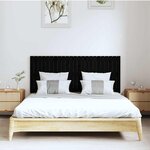 vidaXL Tête de lit murale Noir 147x3x60 cm Bois massif de pin