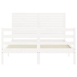vidaXL Cadre de lit sans matelas blanc 140x200 cm bois massif
