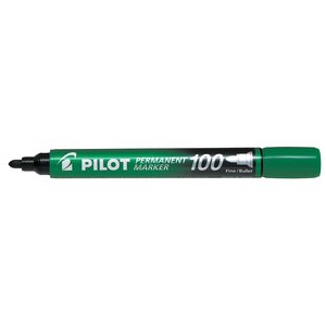 Marqueur permanent sca 100 pte ogive fine / moyenne vert x 12 pilot