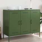vidaXL Buffet vert olive 100 5x39x79 cm acier laminé à froid