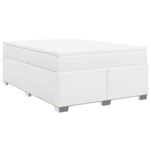 vidaXL Sommier à lattes de lit avec matelas Blanc 140x200cm Similicuir