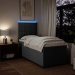 vidaXL Sommier à lattes de lit avec matelas Gris foncé 90x200 cm Tissu