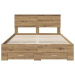 vidaXL Cadre de lit Chêne artisanal 140 x 190 cm Bois d'ingénierie