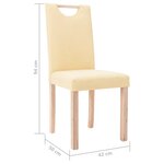 vidaXL Chaises à manger lot de 4 crème tissu