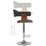 vidaXL Tabourets de bar lot de 2 gris bois courbé et tissu