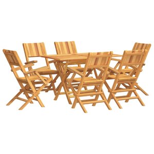 vidaXL Ensemble à manger de jardin 7 Pièces Bois de teck solide