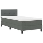 vidaXL Lit à ressorts avec matelas Gris foncé 90 x 200 cm tissu