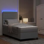 vidaXL Lit à ressorts avec matelas Gris clair 100 x 200 cm tissu
