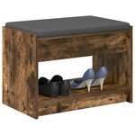 vidaXL Banc d'entrée avec coussin Chêne Fumé 63 x 38 x 45 cm